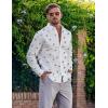 imageCOOFANDY Mens Long Sleeve Button Down Shirts Casual Untucked Dress Shirt Beach Wedding ShirtsPrintedshark