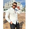 imageCOOFANDY Mens Long Sleeve Button Down Shirts Casual Untucked Dress Shirt Beach Wedding ShirtsWhite
