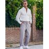 imageCOOFANDY Mens Long Sleeve Button Down Shirts Casual Untucked Dress Shirt Beach Wedding ShirtsWhite