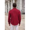 imageCOOFANDY Mens Long Sleeve Button Down Shirts Casual Untucked Dress Shirt Beach Wedding ShirtsWine Red