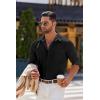 imageCOOFANDY Mens Long Sleeve Button Down Shirts Casual Untucked Shirts for Men Dress Shirts Wedding ShirtsA Black