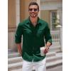 imageCOOFANDY Mens Long Sleeve Button Down Shirts Casual Untucked Shirts for Men Dress Shirts Wedding ShirtsDark Green