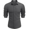 imageCOOFANDY Mens Long Sleeve Button Down Shirts Casual Untucked Shirts for Men Dress Shirts Wedding ShirtsDark Grey