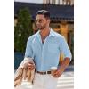 imageCOOFANDY Mens Long Sleeve Button Down Shirts Casual Untucked Shirts for Men Dress Shirts Wedding ShirtsLight Blue