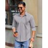imageCOOFANDY Mens Long Sleeve Button Down Shirts Casual Untucked Shirts for Men Dress Shirts Wedding ShirtsLight Grey
