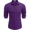 imageCOOFANDY Mens Long Sleeve Button Down Shirts Casual Untucked Shirts for Men Dress Shirts Wedding ShirtsPurple