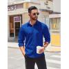 imageCOOFANDY Mens Long Sleeve Button Down Shirts Casual Untucked Shirts for Men Dress Shirts Wedding ShirtsRoyal Blue