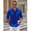 imageCOOFANDY Mens Long Sleeve Button Down Shirts Casual Untucked Shirts for Men Dress Shirts Wedding ShirtsRoyal Blue
