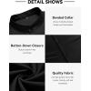 imageCOOFANDY Mens Long Sleeve Cotton Shirts Band Collar Button Down Shirts Oxford Dress ShirtsBlack