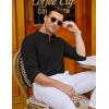 imageCOOFANDY Mens Long Sleeve Cotton Shirts Band Collar Button Down Shirts Oxford Dress ShirtsBlack