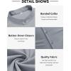 imageCOOFANDY Mens Long Sleeve Cotton Shirts Band Collar Button Down Shirts Oxford Dress ShirtsLight Grey