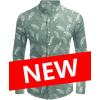 imageCOOFANDY Mens Long Sleeve Cotton Shirts Band Collar Button Down Shirts Oxford Dress ShirtsPalm Leaf Green