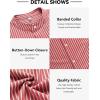 imageCOOFANDY Mens Long Sleeve Cotton Shirts Band Collar Button Down Shirts Oxford Dress ShirtsStriperedwhite