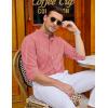 imageCOOFANDY Mens Long Sleeve Cotton Shirts Band Collar Button Down Shirts Oxford Dress ShirtsStriperedwhite