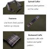 imageCOOFANDY Mens Long Sleeve Dress Shirt Plaid Collar Casual Button Down ShirtsArmy Green