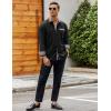 imageCOOFANDY Mens Long Sleeve Dress Shirt Plaid Collar Casual Button Down ShirtsCheck Patternblack