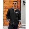 imageCOOFANDY Mens Long Sleeve Dress Shirt Plaid Collar Casual Button Down ShirtsCheck Patternblack
