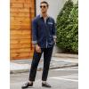 imageCOOFANDY Mens Long Sleeve Dress Shirt Plaid Collar Casual Button Down ShirtsCheck Patternblue