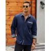 imageCOOFANDY Mens Long Sleeve Dress Shirt Plaid Collar Casual Button Down ShirtsCheck Patternblue