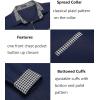 imageCOOFANDY Mens Long Sleeve Dress Shirt Plaid Collar Casual Button Down ShirtsCheck Patternblue