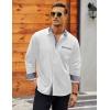 imageCOOFANDY Mens Long Sleeve Dress Shirt Plaid Collar Casual Button Down ShirtsCheck Patternwhite