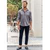 imageCOOFANDY Mens Long Sleeve Dress Shirt Plaid Collar Casual Button Down ShirtsGrey