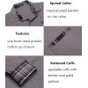 imageCOOFANDY Mens Long Sleeve Dress Shirt Plaid Collar Casual Button Down ShirtsGrey