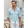 imageCOOFANDY Mens Long Sleeve Dress Shirt Plaid Collar Casual Button Down ShirtsLight Blue