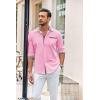 imageCOOFANDY Mens Long Sleeve Dress Shirt Plaid Collar Casual Button Down ShirtsPink