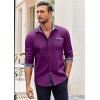 imageCOOFANDY Mens Long Sleeve Dress Shirt Plaid Collar Casual Button Down ShirtsPurple