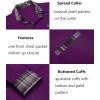 imageCOOFANDY Mens Long Sleeve Dress Shirt Plaid Collar Casual Button Down ShirtsPurple