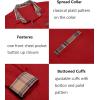imageCOOFANDY Mens Long Sleeve Dress Shirt Plaid Collar Casual Button Down ShirtsRed