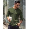 imageCOOFANDY Mens Long Sleeve Henley Shirts Stretch Ribbed TShirts Fashion Casual Basic TopsArmy Green