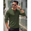 imageCOOFANDY Mens Long Sleeve Henley Shirts Stretch Ribbed TShirts Fashion Casual Basic TopsArmy Green