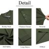 imageCOOFANDY Mens Long Sleeve Henley Shirts Stretch Ribbed TShirts Fashion Casual Basic TopsArmy Green