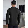 imageCOOFANDY Mens Long Sleeve Henley Shirts Stretch Ribbed TShirts Fashion Casual Basic TopsBlack