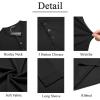 imageCOOFANDY Mens Long Sleeve Henley Shirts Stretch Ribbed TShirts Fashion Casual Basic TopsBlack