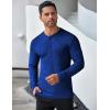 imageCOOFANDY Mens Long Sleeve Henley Shirts Stretch Ribbed TShirts Fashion Casual Basic TopsBlue