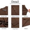 imageCOOFANDY Mens Long Sleeve Henley Shirts Stretch Ribbed TShirts Fashion Casual Basic TopsBrown