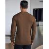 imageCOOFANDY Mens Long Sleeve Henley Shirts Stretch Ribbed TShirts Fashion Casual Basic TopsBrown