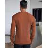 imageCOOFANDY Mens Long Sleeve Henley Shirts Stretch Ribbed TShirts Fashion Casual Basic TopsCaramel