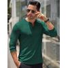 imageCOOFANDY Mens Long Sleeve Henley Shirts Stretch Ribbed TShirts Fashion Casual Basic TopsDark Green