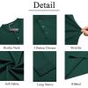 imageCOOFANDY Mens Long Sleeve Henley Shirts Stretch Ribbed TShirts Fashion Casual Basic TopsDark Green