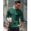 imageCOOFANDY Mens Long Sleeve Henley Shirts Stretch Ribbed TShirts Fashion Casual Basic TopsDark Green