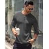 imageCOOFANDY Mens Long Sleeve Henley Shirts Stretch Ribbed TShirts Fashion Casual Basic TopsDark Grey