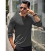 imageCOOFANDY Mens Long Sleeve Henley Shirts Stretch Ribbed TShirts Fashion Casual Basic TopsDark Grey