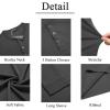 imageCOOFANDY Mens Long Sleeve Henley Shirts Stretch Ribbed TShirts Fashion Casual Basic TopsDark Grey