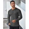 imageCOOFANDY Mens Long Sleeve Henley Shirts Stretch Ribbed TShirts Fashion Casual Basic TopsDark Grey