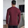 imageCOOFANDY Mens Long Sleeve Henley Shirts Stretch Ribbed TShirts Fashion Casual Basic TopsDark Red