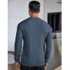 imageCOOFANDY Mens Long Sleeve Henley Shirts Stretch Ribbed TShirts Fashion Casual Basic TopsGrey Blue